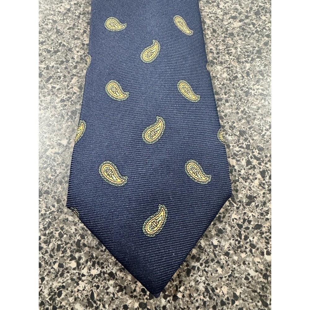 Luigi Borrelli Napoli Silk Tie Made Italy Navy Paisley Luxury Mens Necktie